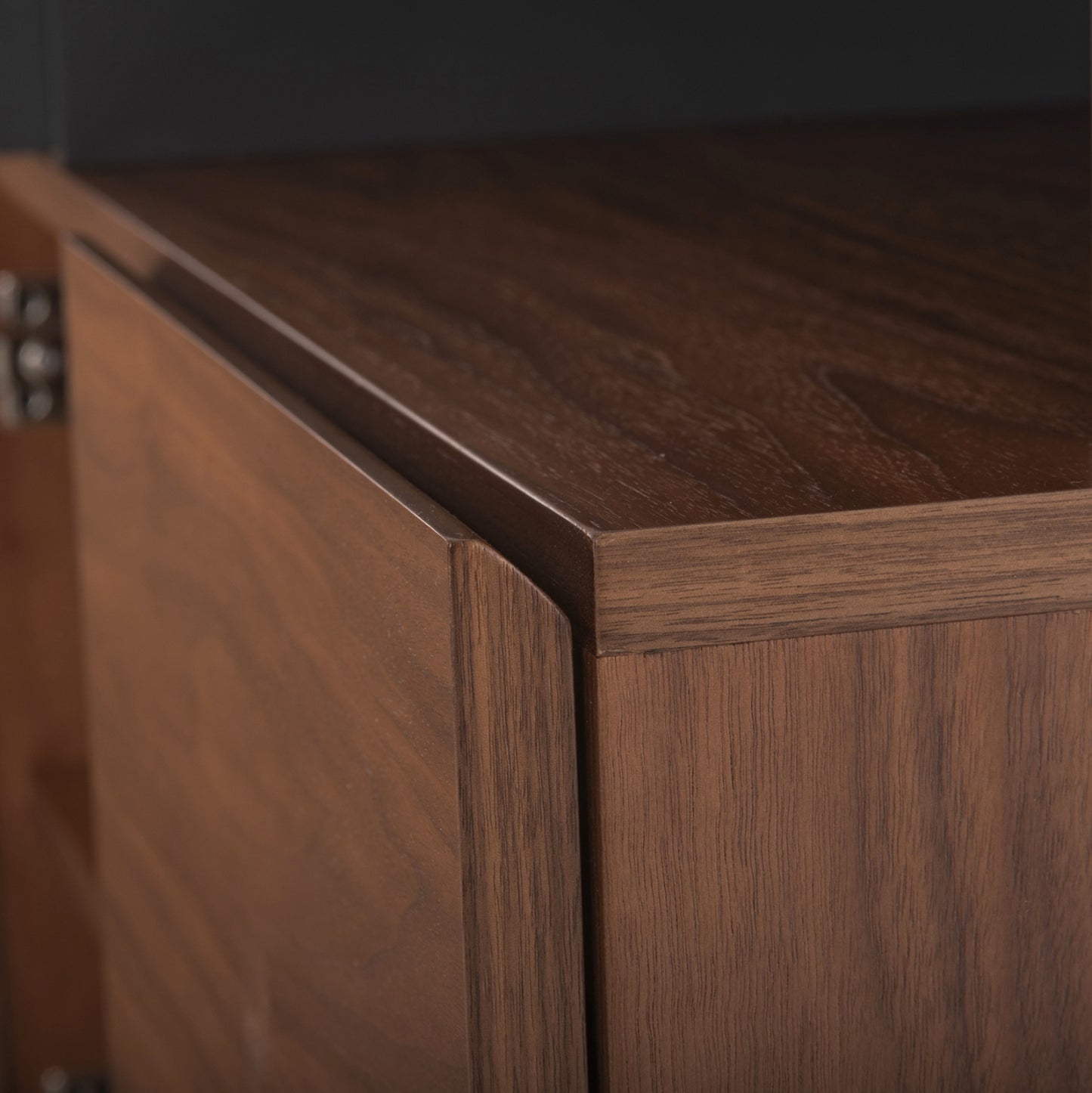 BUFFET PREDA HM9747 MDF WITH WALNUT & DARK GREY VENEER COLOR 167x28-40x80Hcm.