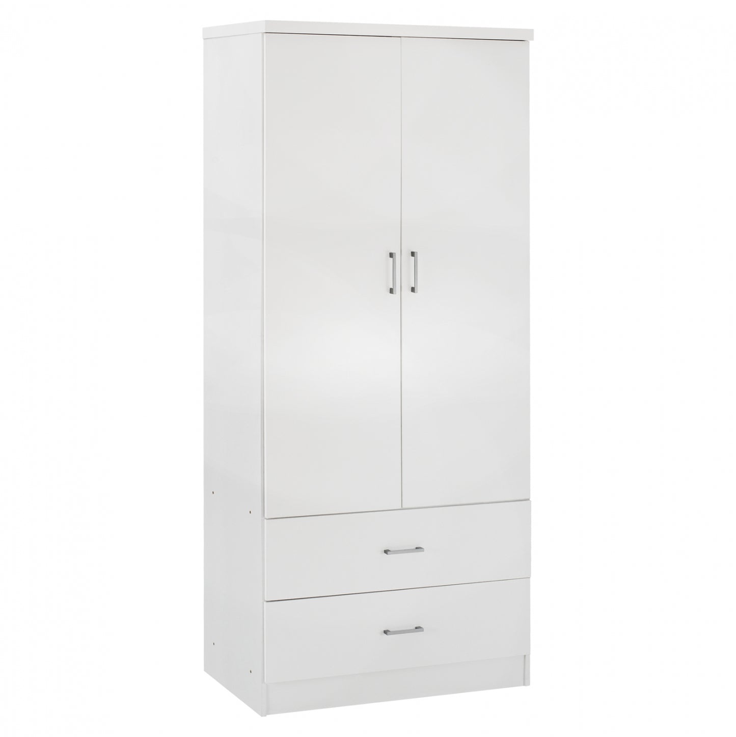 WARDROBE 2 DOORS WITH 2 DRAWERS HM338.05 WHITE 80Χ42,5Χ180,5Υ cm. image 1