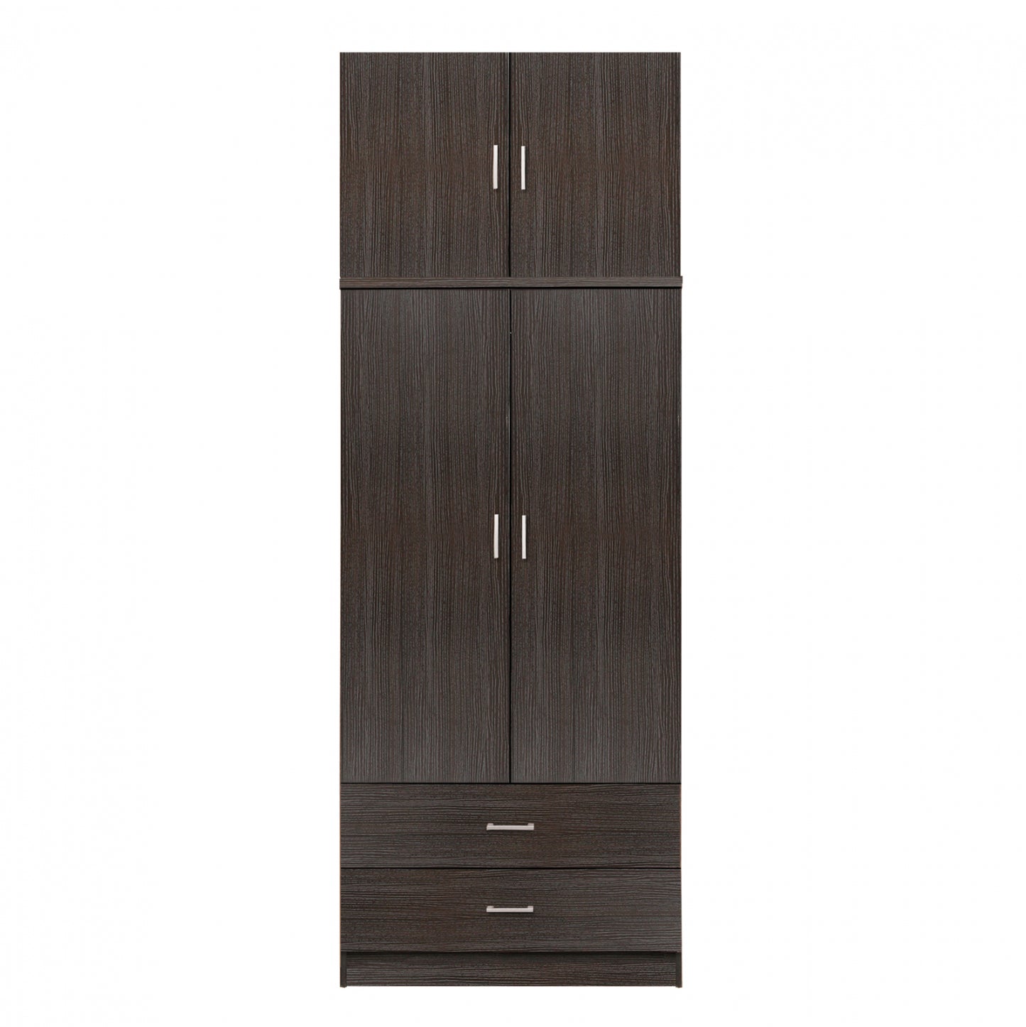 Wardrobe 2 Door with Loft & 2 Drawers Zebrano 80x42x241 image 1