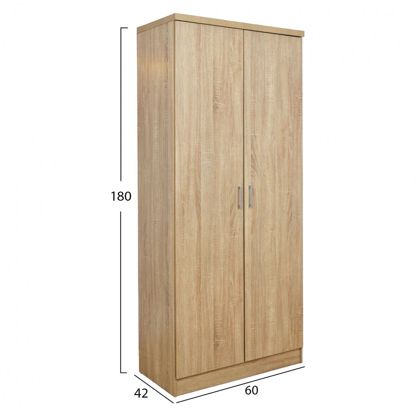 Двукрила Шкаф с 3 Рафта Сонома 60x42x180