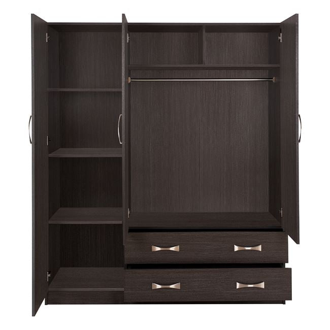 Шкаф с 3 врати 150x55x180cm и 2 чекмеджета Zebrano