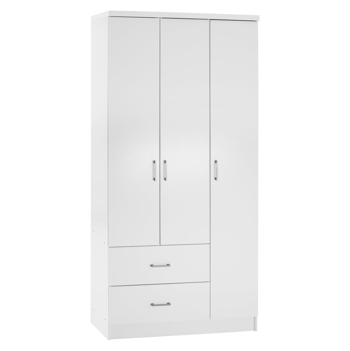 WARDROBE WITH 3 DOORS AND 2 DRAWERS HM340.05 IN WHITE 89x42,5x181 cm. image 1