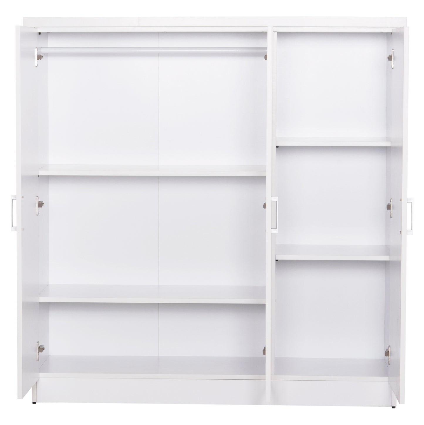 Тризъбен Гардероб с Рафтове FUENTO в Бяло 120-116x40x123.5Hcm