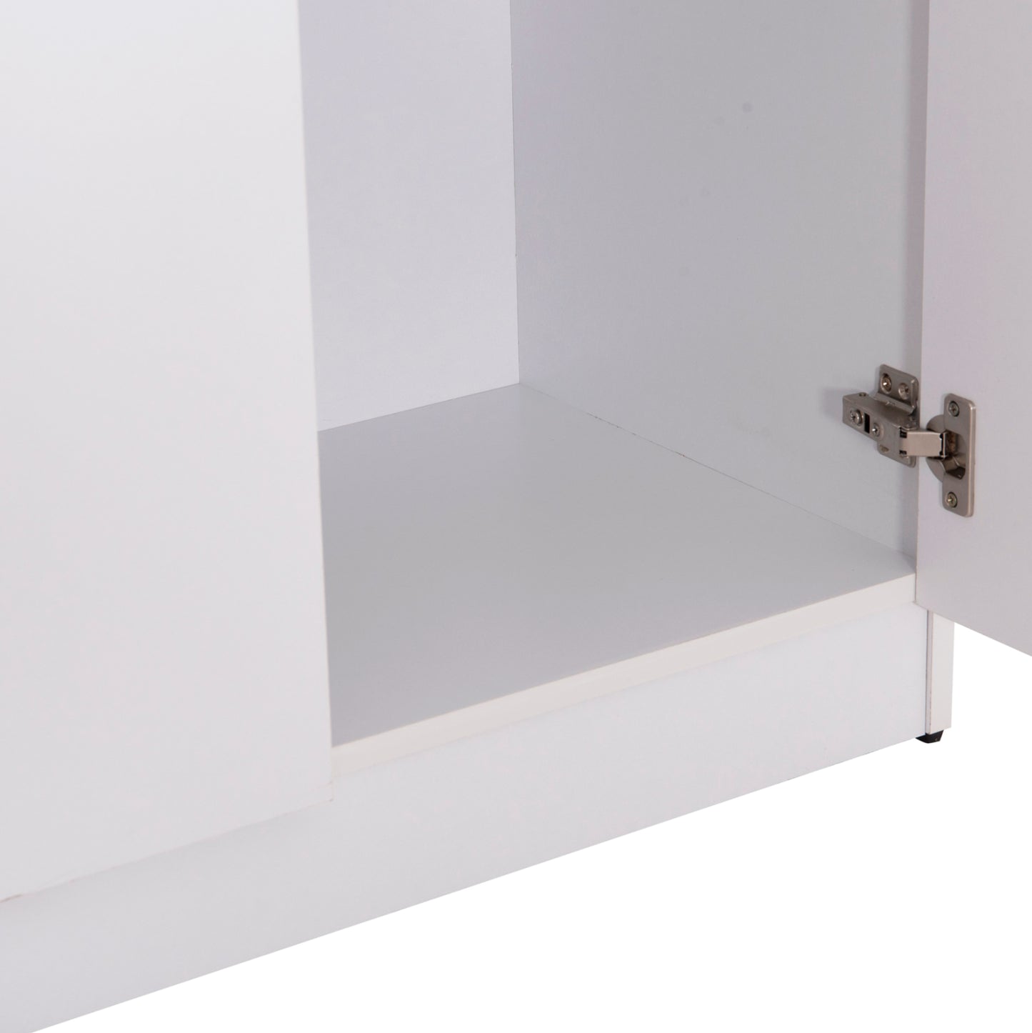 Тризъбен Гардероб с Рафтове FUENTO в Бяло 120-116x40x123.5Hcm