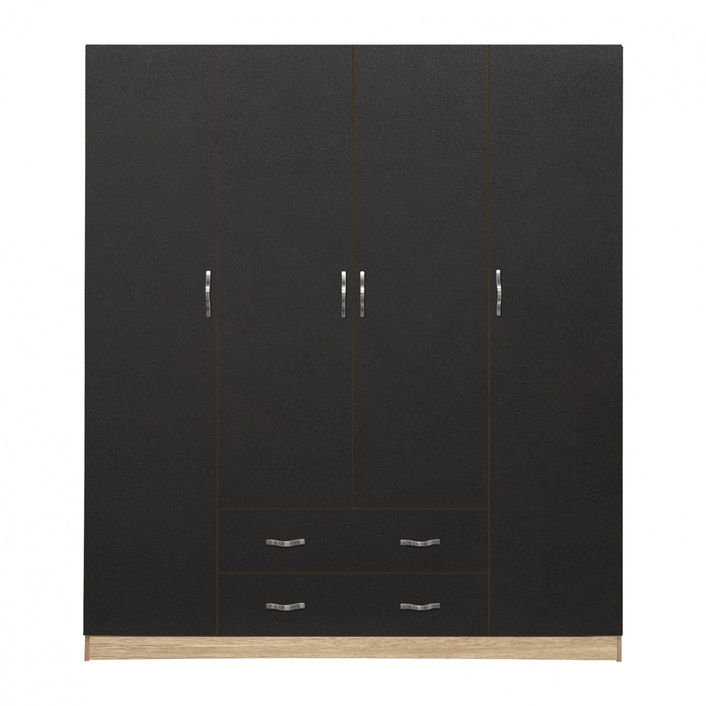 Wardrobe 4 Doors with 2 drawers 200Χ56Χ180Hcm. HM353.04 Sonama-Grey image 1