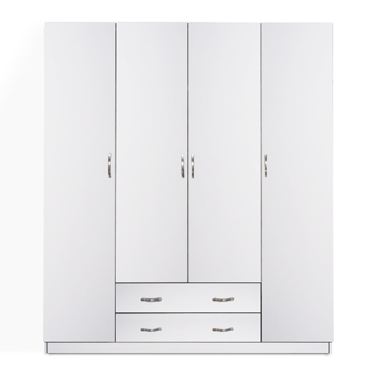 WARDROBE WITH 2 DRAWERS 4-LEAF AZALEA FB9353.05 MELAMINE IN WHITE 200x55.5x180Hcm. image 1