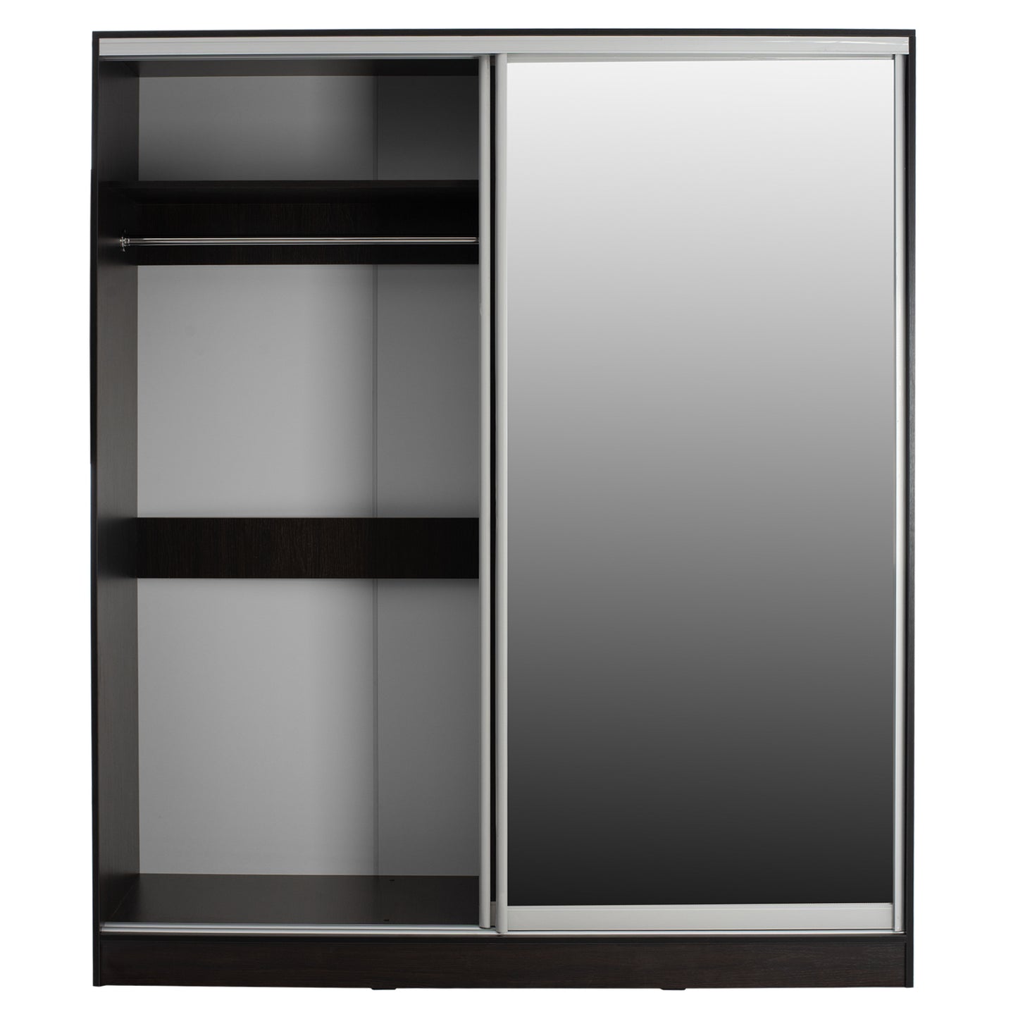 Шкаф 2-ка с Огледало и Плъзгащи Врати Wenge 160x60x210H
