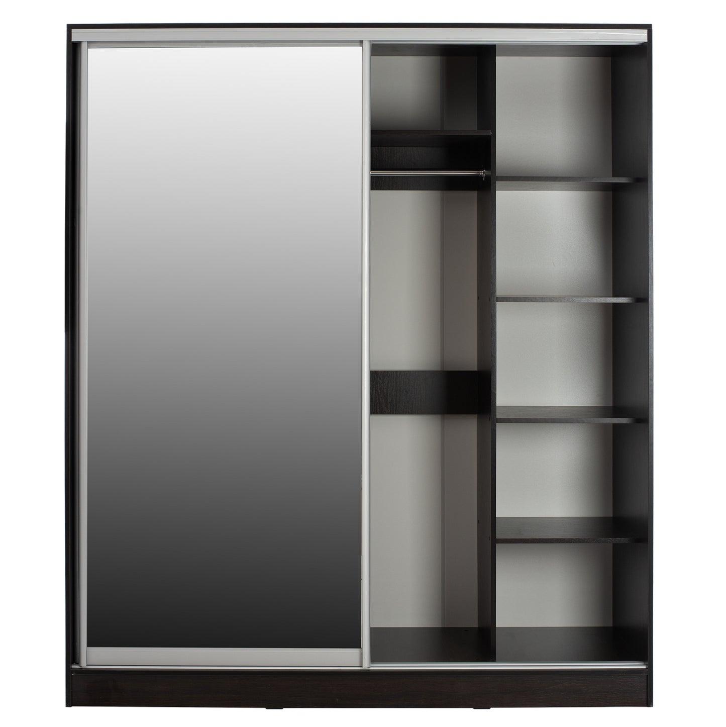 Шкаф 2-ка с Огледало и Плъзгащи Врати Wenge 160x60x210H
