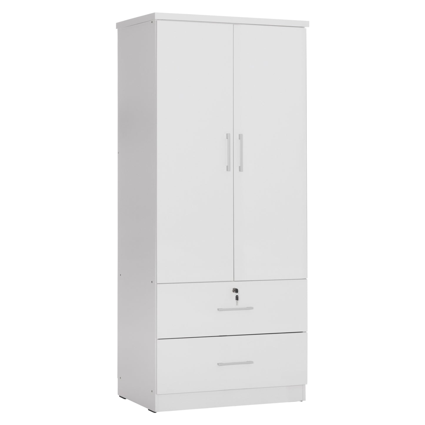 WARDROBE WITH DRAWERS REINA HM2484.01 MELAMINE IN WHITE 80x48x183Hcm. image 1