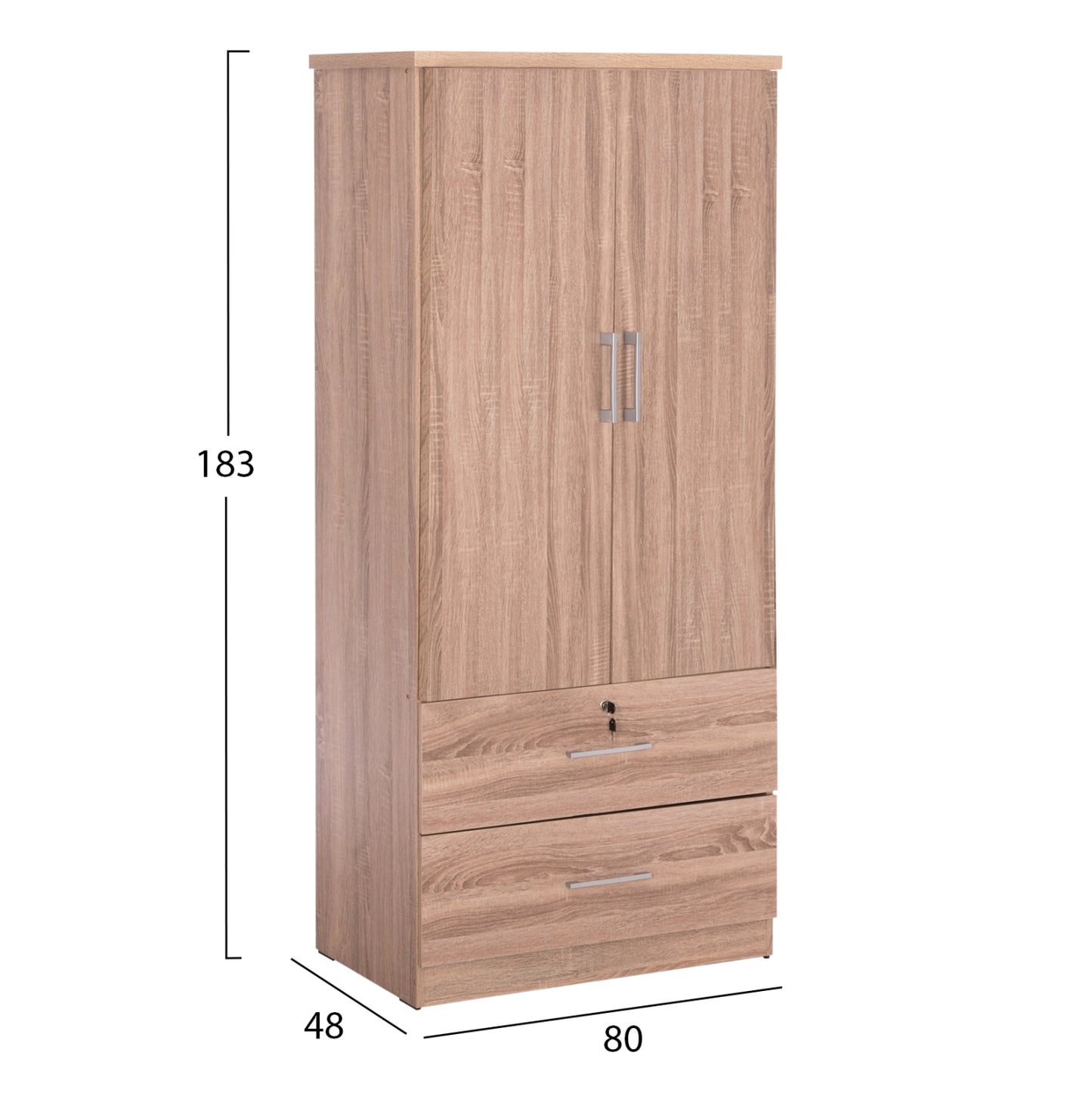 Шкаф С Чекмеджета РЕЙНА в Цвят Сонома Дъб 80x48x183Hcm
