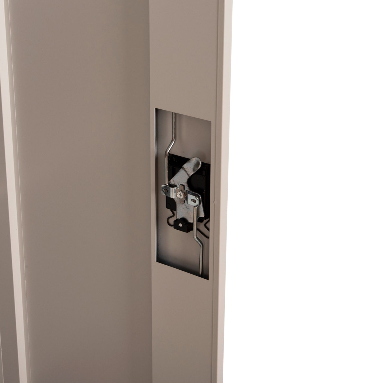 WARDROBE METALLIC HM5959.01 2-LEAF WITH 5 STORAGE SPACES LIGHT GREY 90Χ40Χ180Hcm.