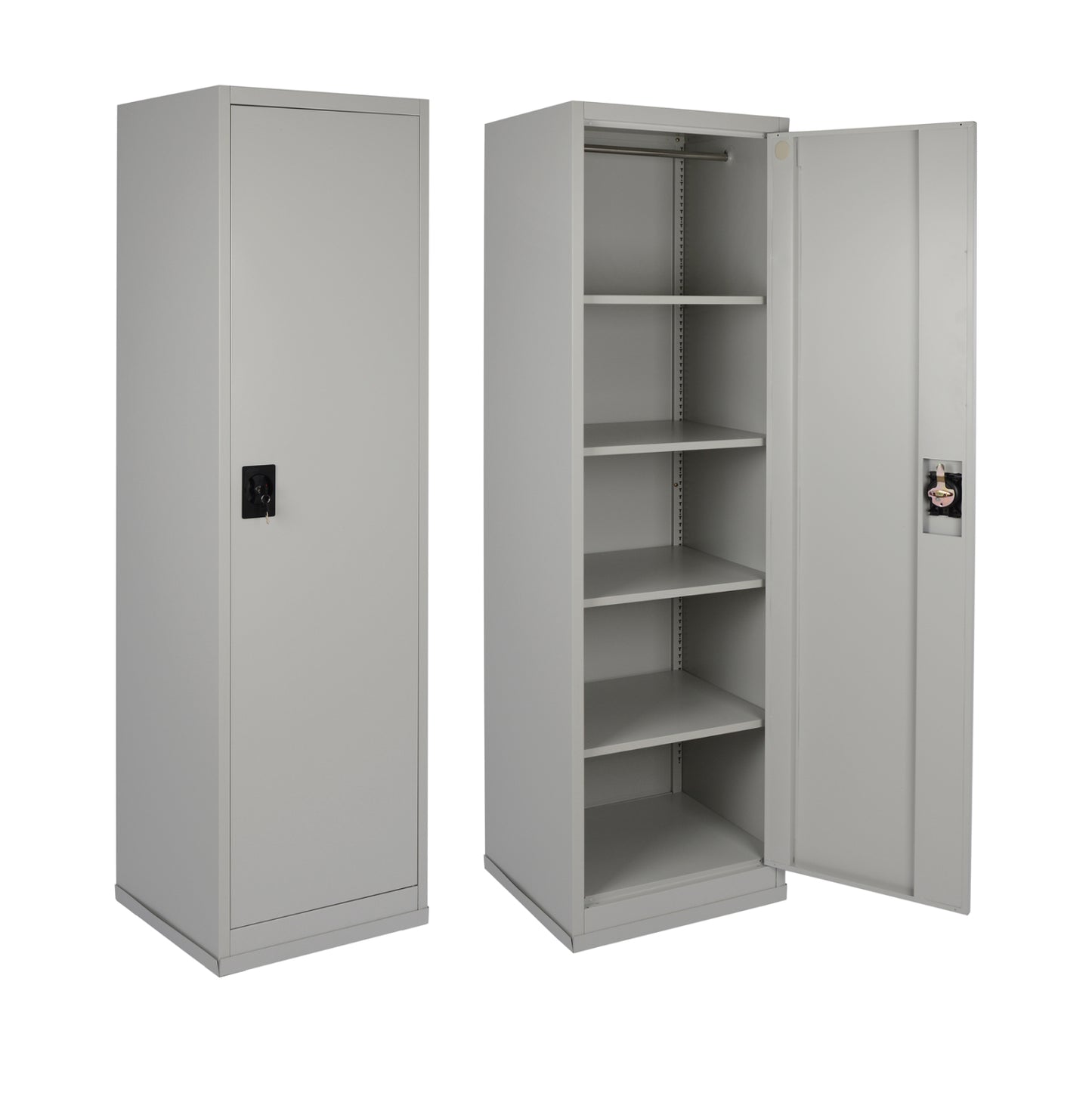 WARDROBE 1-DOOR METALLIC WITH LOCK OVIEDO HM5117.11 GREY 50x45x185Hcm. image 1