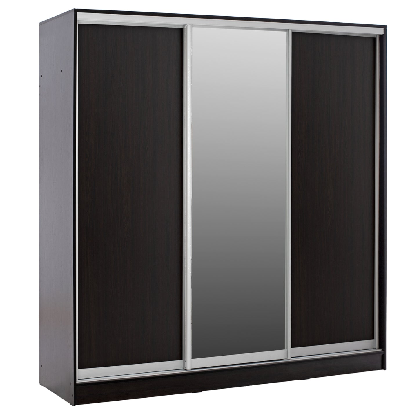 WARDROBE WITH SLIDING DOORS WITH MIRROR WENGE HM2435.02 200X60X210cm. image 1