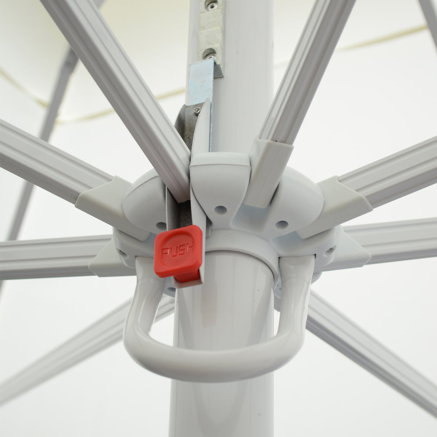 PROFESSIONAL ALUMINUM UMBRELLA HM6007.01 WHITE-ENHANCED VENTILATION-TELESCOPIC-3.5Χ3.5Μ