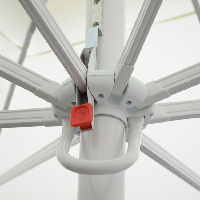 PROFESSIONAL ALUMINUM UMBRELLA HM6002 WHITE-ENHANCED VENTILATION-TELESCOPIC-4Χ4x2,95Hm