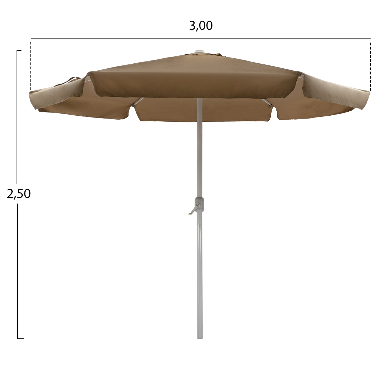 ALUMINUM UMBRELLA Φ3Μ HM6003.02 MOKA WITH ELEVATOR