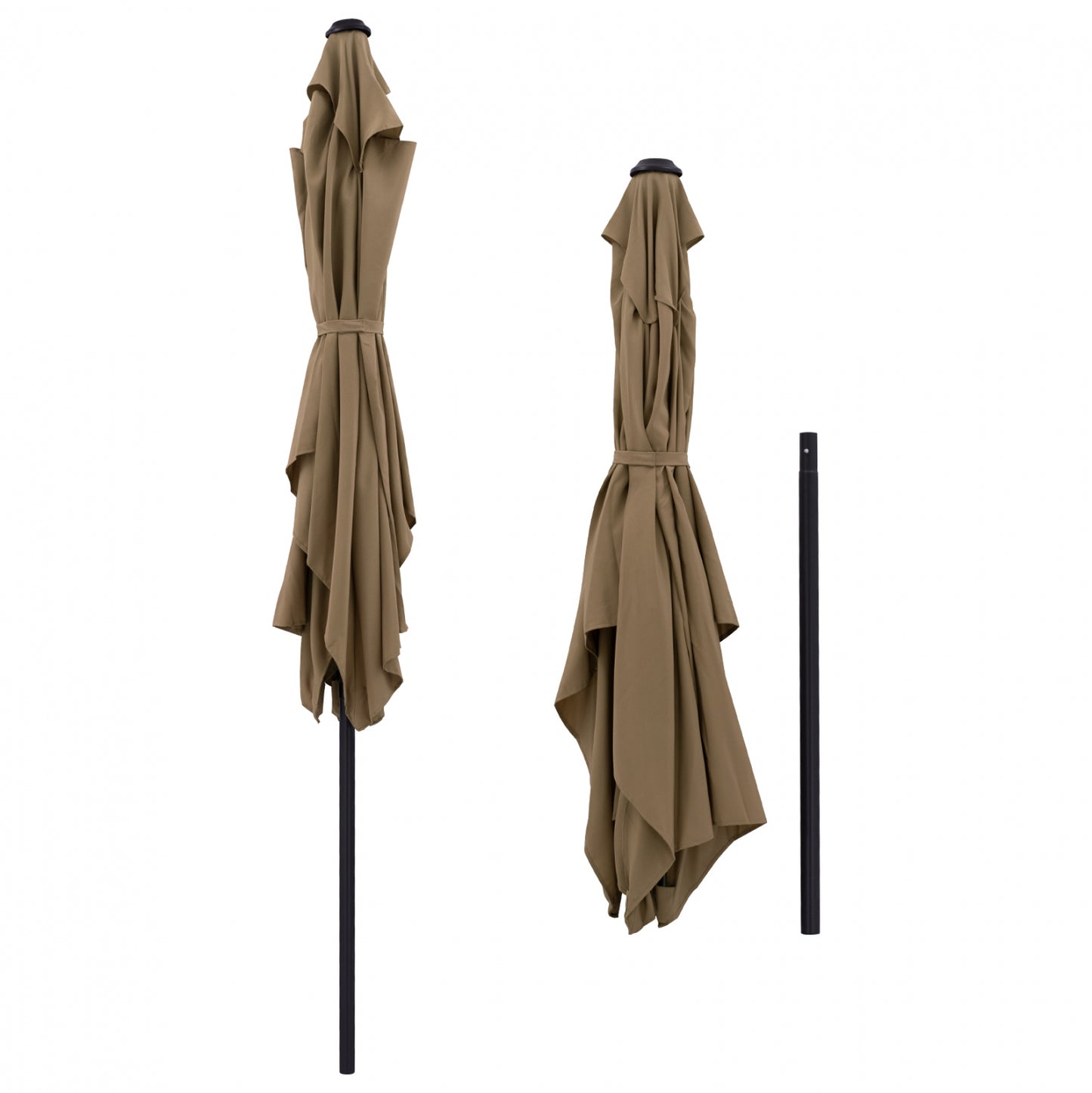 ALUMINUM UMBRELLA HM6029.02 RECTANGULAR TAUPE 262x170x253 cm.