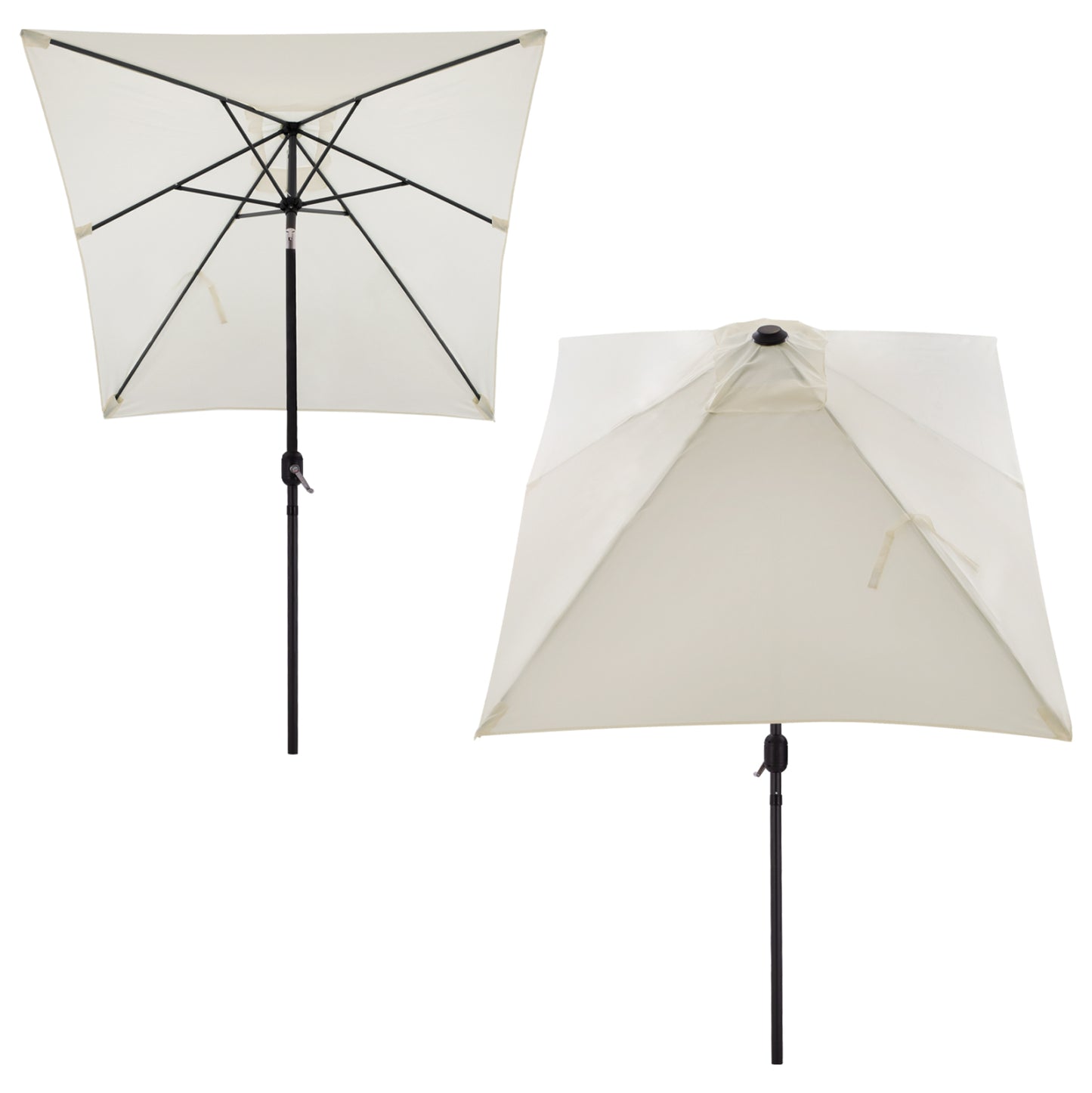 ALUMINUM UMBRELLA HM6029.10 RECTANGULAR RECLINING BEIGE GRAY 262x170x253 cm.