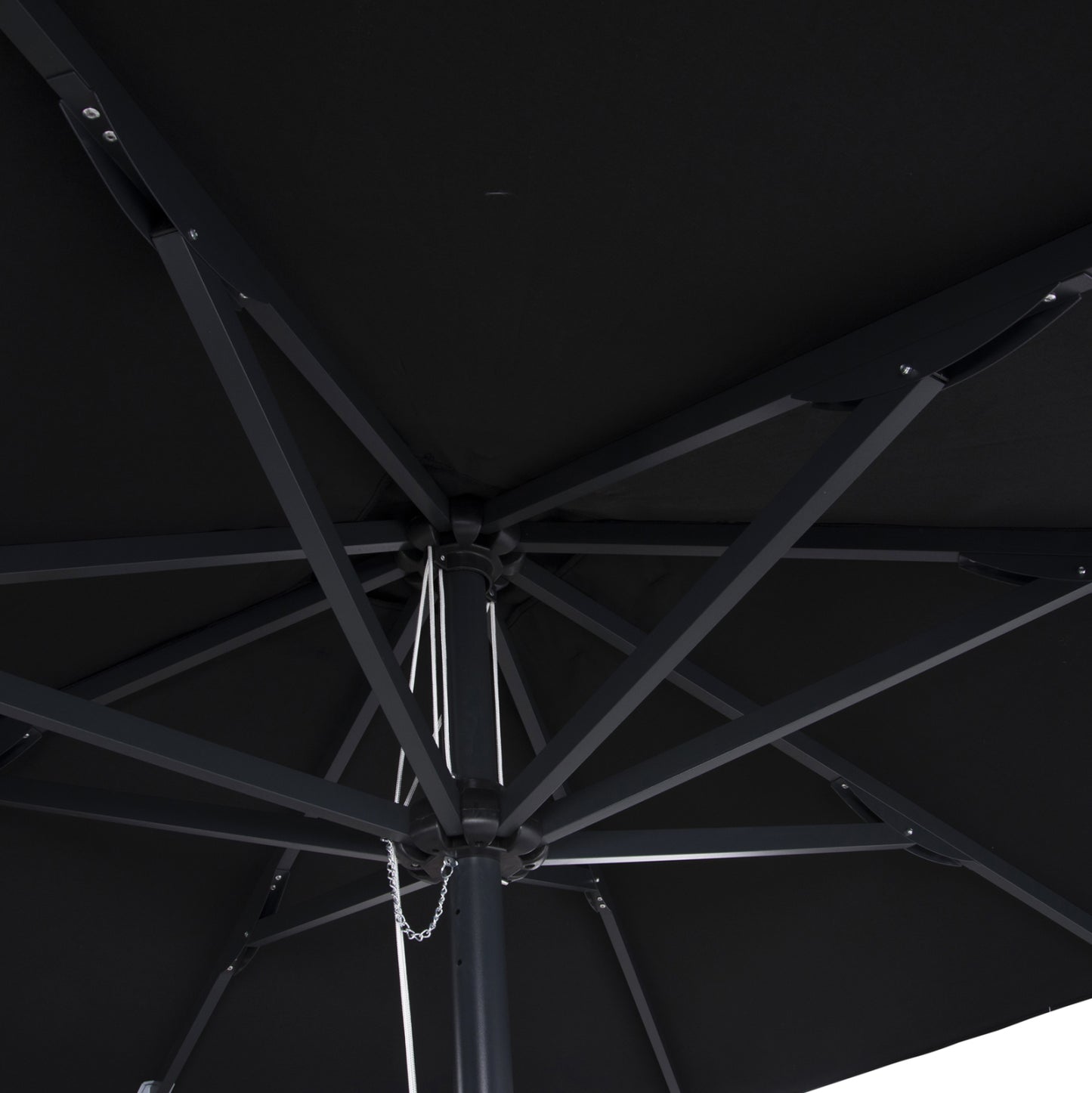 Professional Umbrella ALU 2.20x2.20 Black Fabric Acrylic 8rays HM6013.03