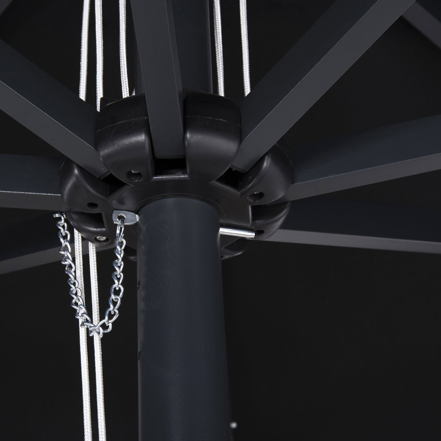 Professional Umbrella ALU 2.20x2.20 Black Fabric Acrylic 8rays HM6013.03