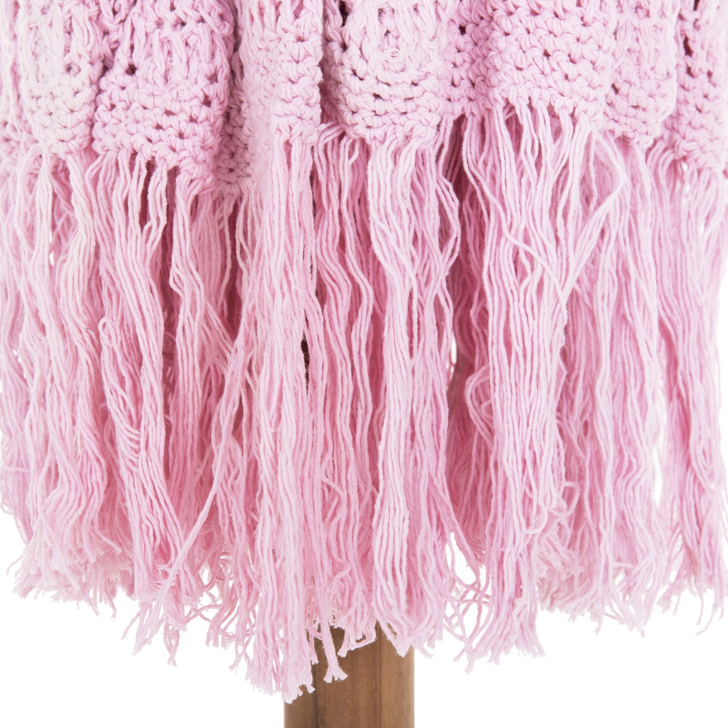 UMBRELLA LUX HM6035.04 PINK MACRAME TEAK AND BAMBOO Φ200X260