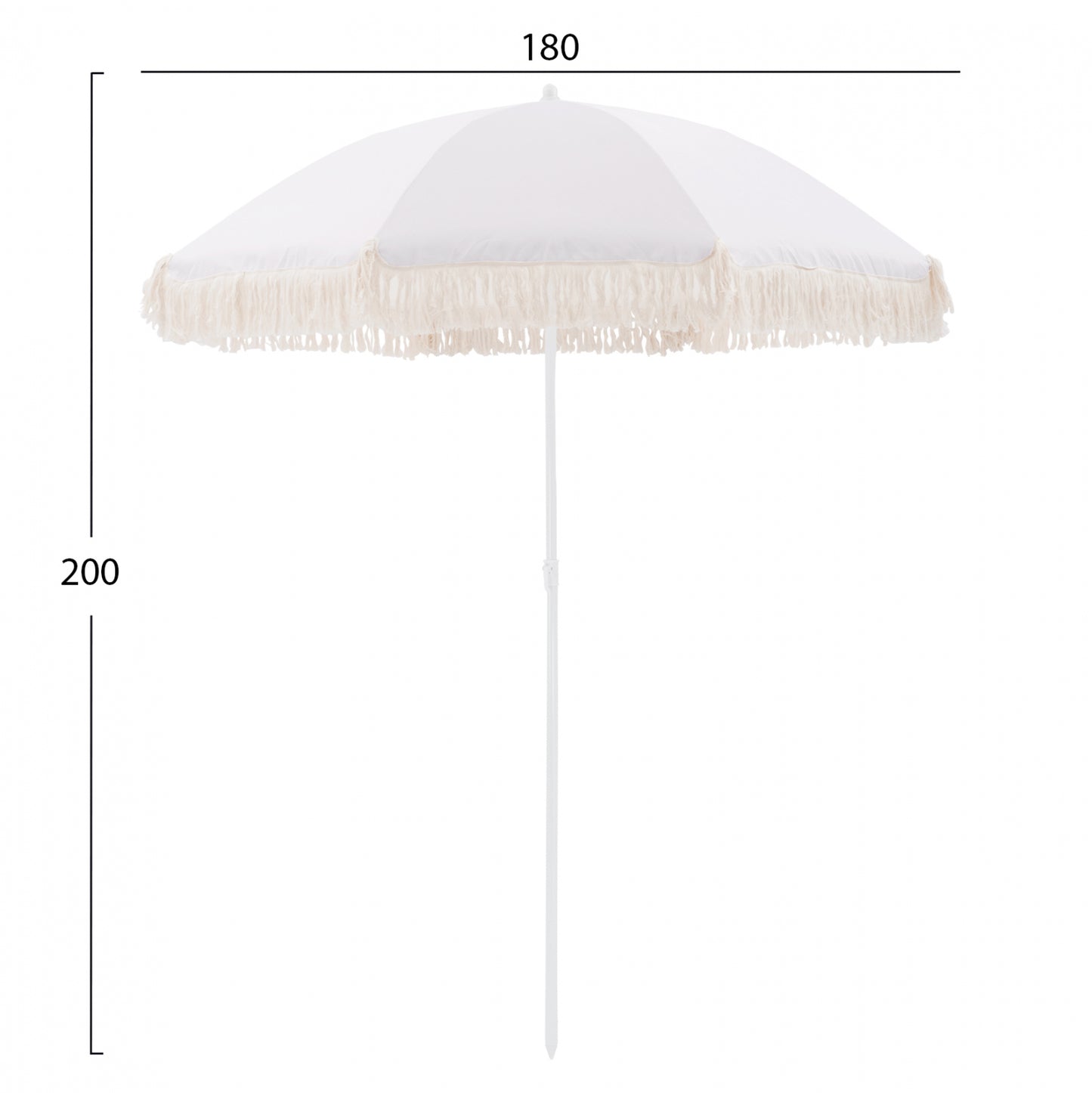 BEACH UMBRELLA WITH BEIGE MACRAME FRICTIONS HM5775.01 8 RADIAS Φ180Χ200m.