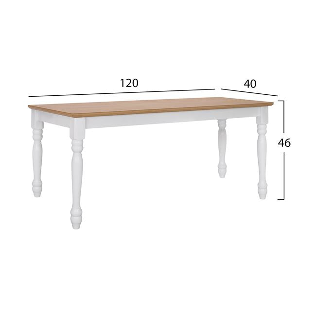 Дървена пейка за трапезна маса с естествена седалка 120x40x46 см