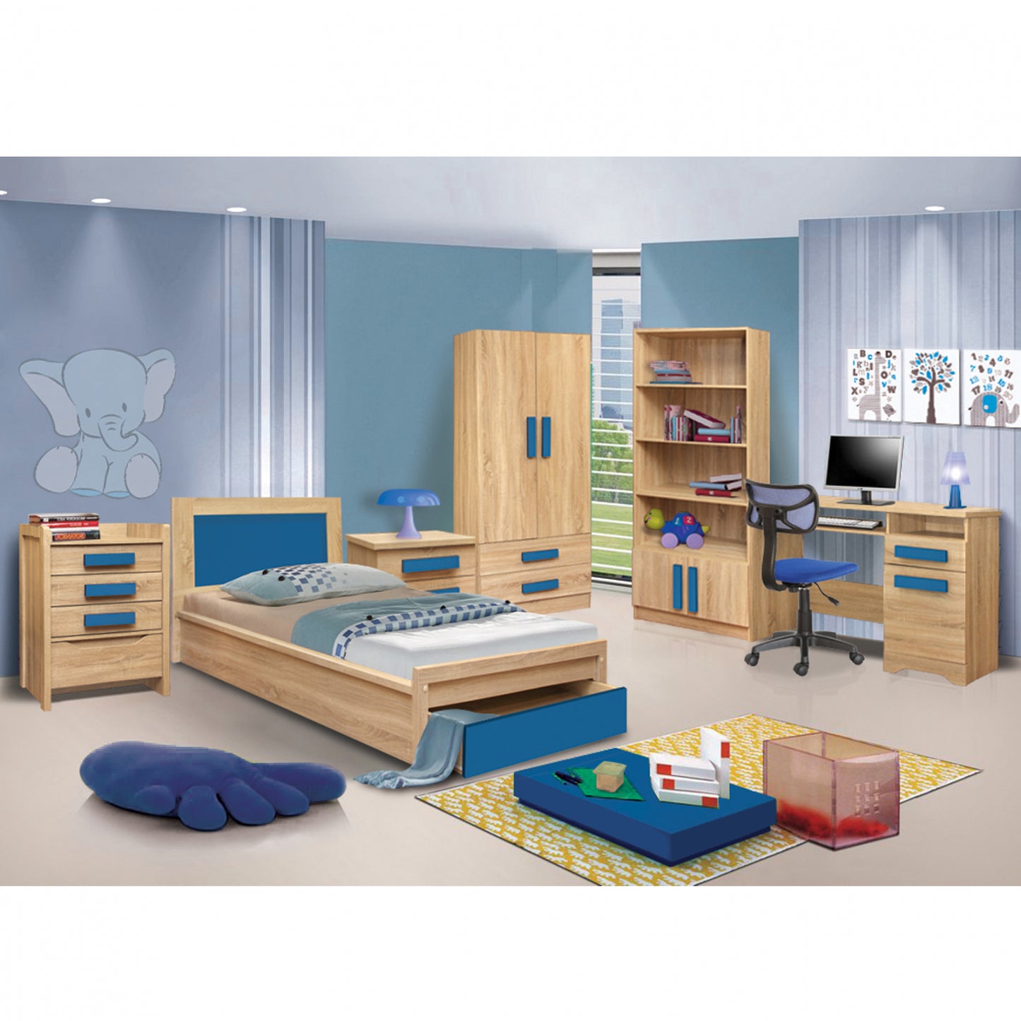 Kids Room Playroom Sonama-Light Blue 48X40X39.2 cm image 1