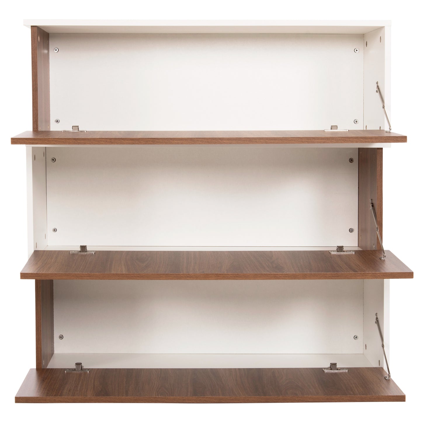 SHOE RACK 3 LEVELS MIRABELL HM8938.11 MELAMINE IN WALNUT-WHITE 90Χ30Χ93Hcm.
