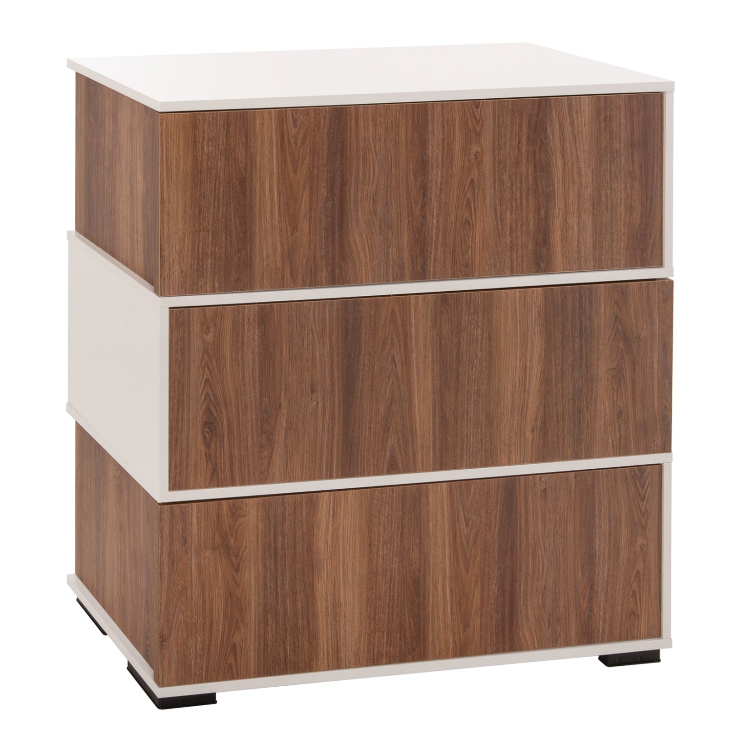 SHOE RACK 3 LEVELS MIRABELL HM8938.11 MELAMINE IN WALNUT-WHITE 90Χ30Χ93Hcm. image 1