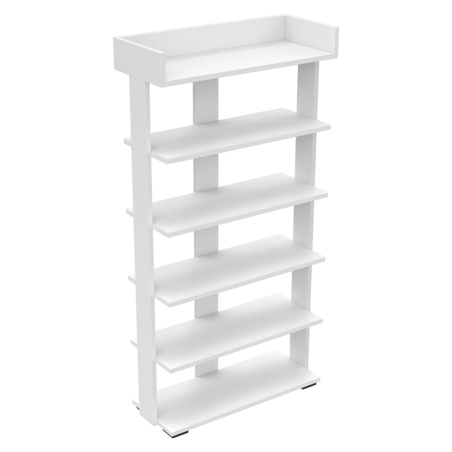 SHOE RACK RIBBER HM18191.01 MELAMINE IN WHITE COLOR 73x30x142Hcm. image 1