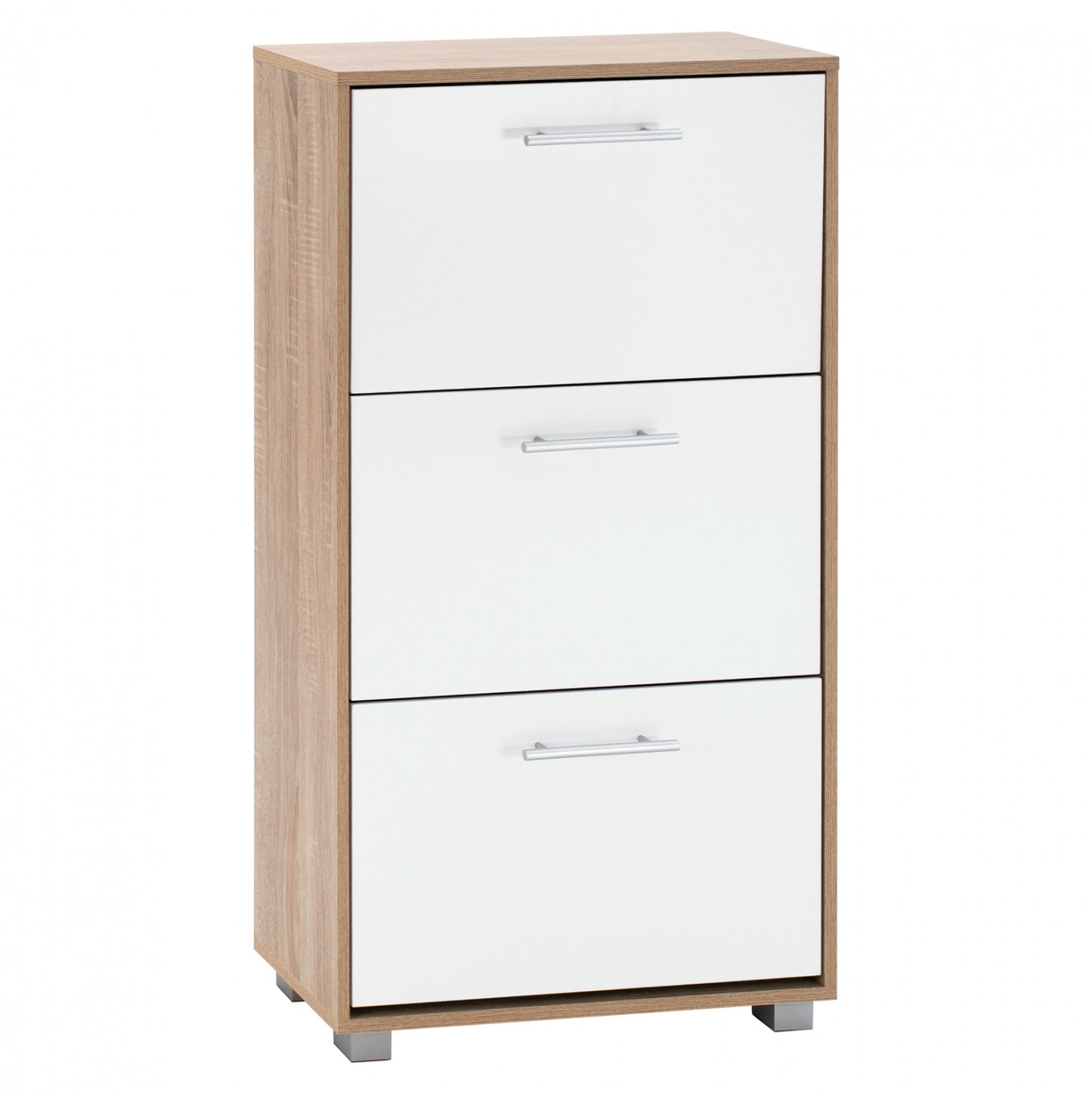 Shoe Cabinet Melamine 3seater HM2221.06 Sonama-White 62x24x110cm image 1