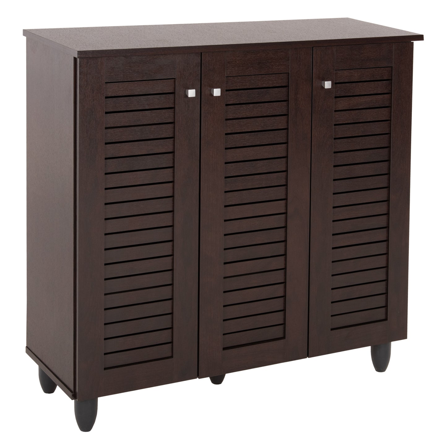 SHOE CABINET PROLLY HM9609.01 MELAMINE IN WENGE-3 DOORS-4 SHELVES 87x32x88Hcm. image 1