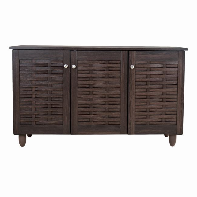 Shoe Cabinet Wooden 3 doors HM2211.01 Wenge 114x34x68