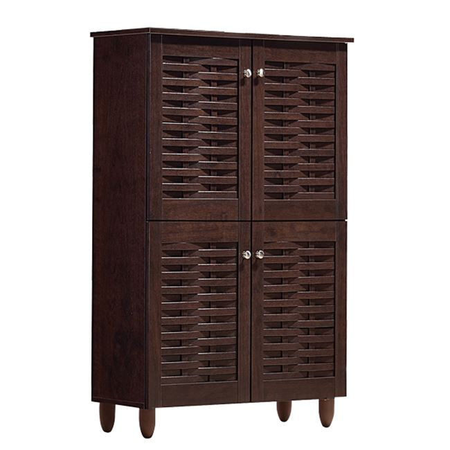 Shoe Cabinet Wooden 4 doors HM2210.01 Wenge 77x34x123 image 1