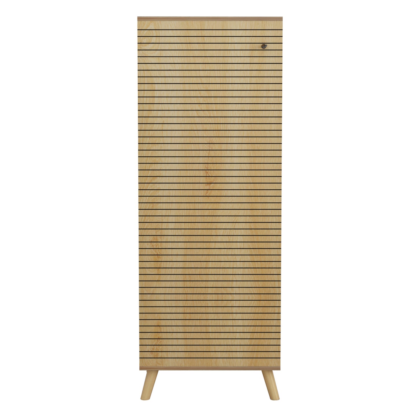 SHOE CABINET ALVARO HM8954.16 MELAMINE IN NATURAL WOOD COLOR 50Χ38Χ135Hcm.