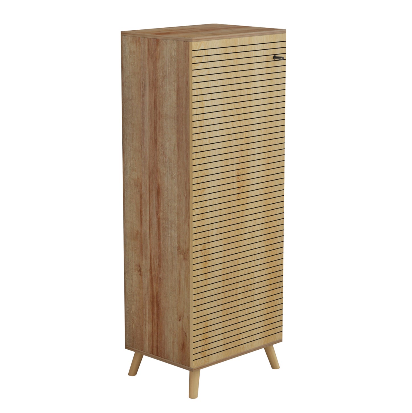 SHOE CABINET ALVARO HM8954.16 MELAMINE IN NATURAL WOOD COLOR 50Χ38Χ135Hcm. image 1