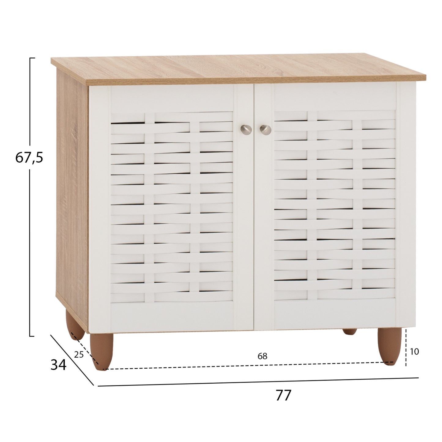 SHOE RACK HM2208.06 SONAMΑ-WHITE 77Χ34Χ67,5 cm.