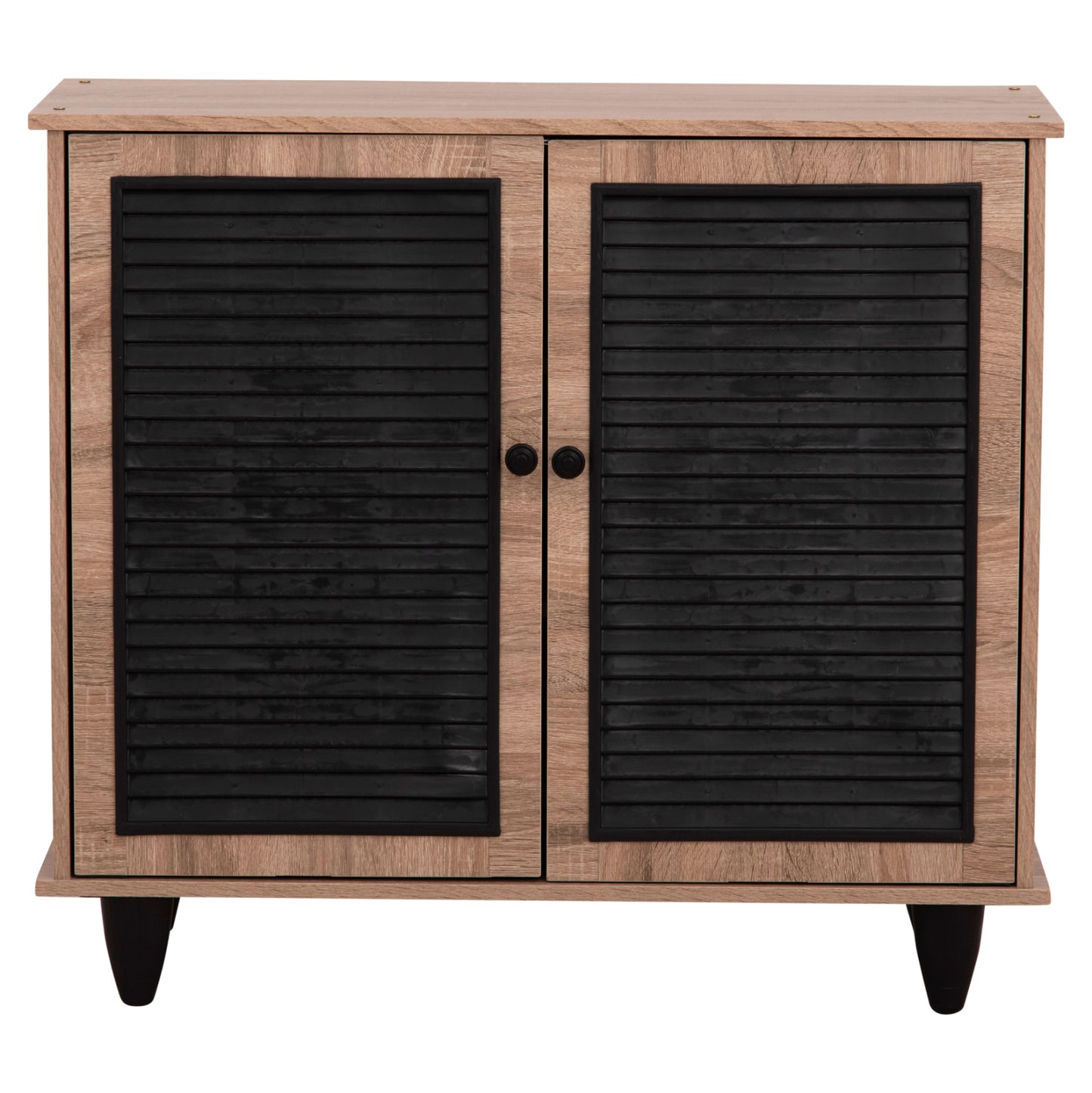 SHOE CABINET MCKENNA HM2266.02 MELAMINE IN SONAMA-BLACK 77x30x69Hcm.