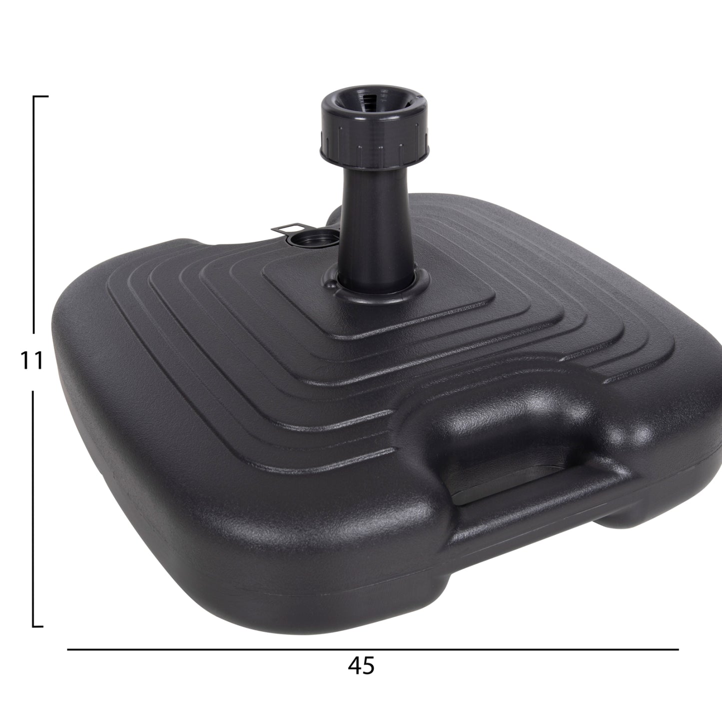 PLASTIC UMBRELLA BASE WITH HANDLE SOLBAS HM6112.02 ANTHRACITE COLOR-FOR POLE 20/38mm 45x11Hcm.