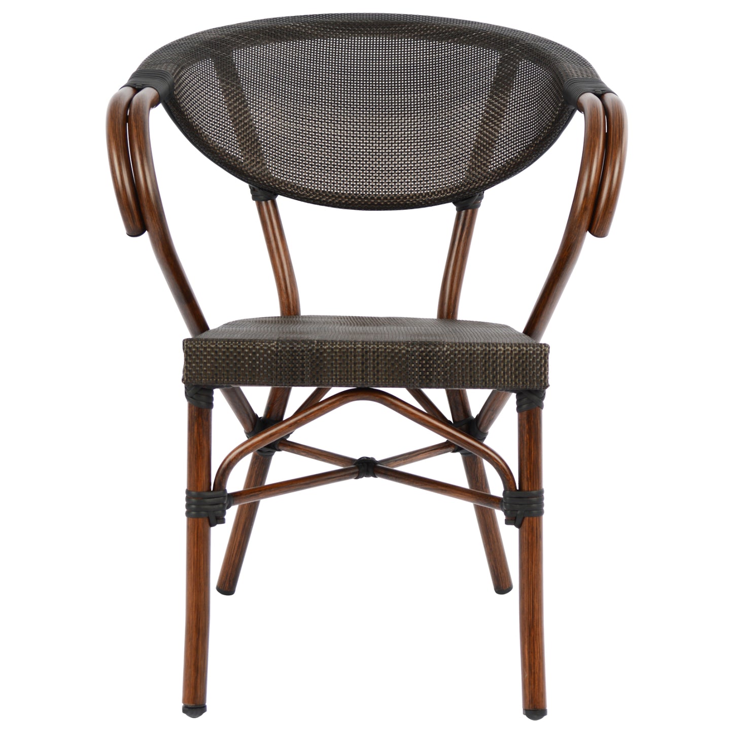Armchair Aluminum Bamboo Look Brown with textline HM5025 60,5x59x81 cm