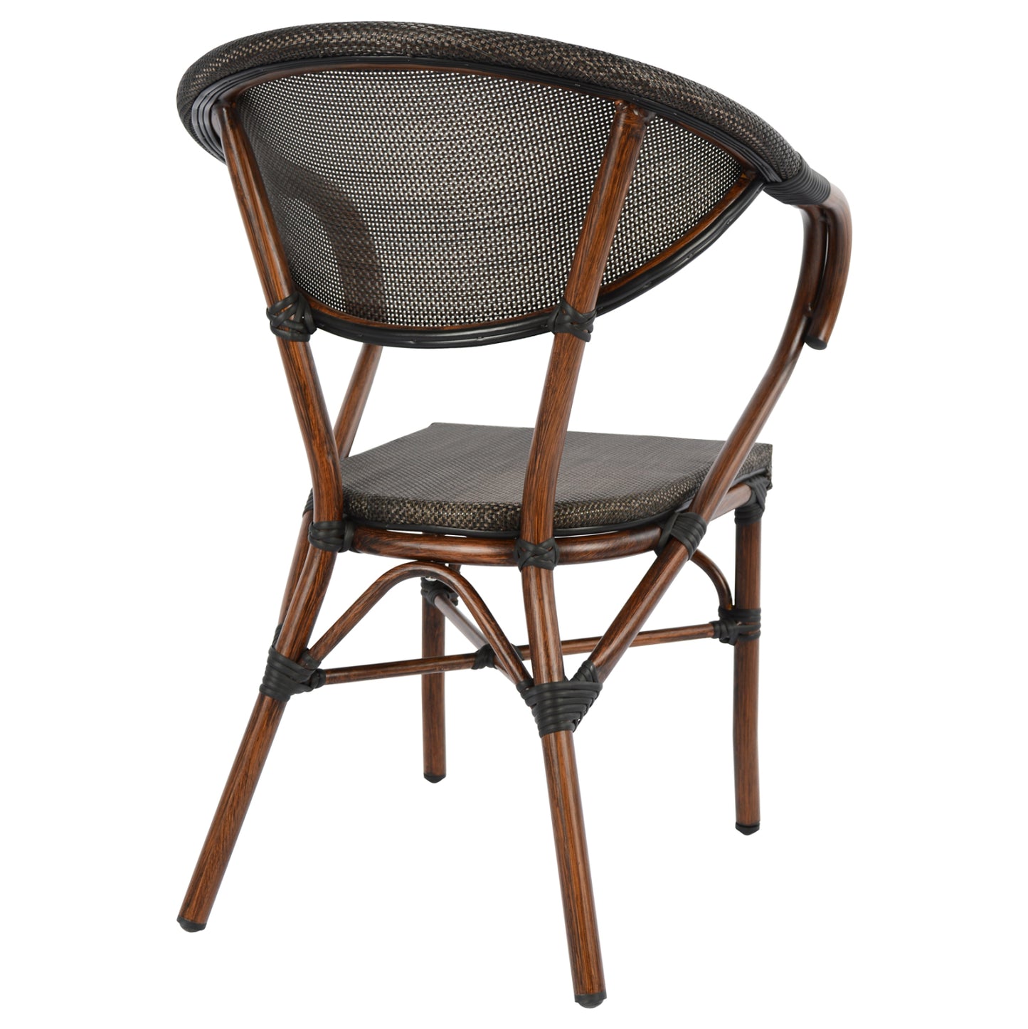 Armchair Aluminum Bamboo Look Brown with textline HM5025 60,5x59x81 cm