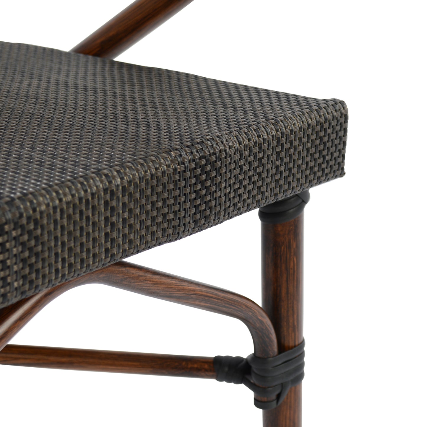 Armchair Aluminum Bamboo Look Brown with textline HM5025 60,5x59x81 cm