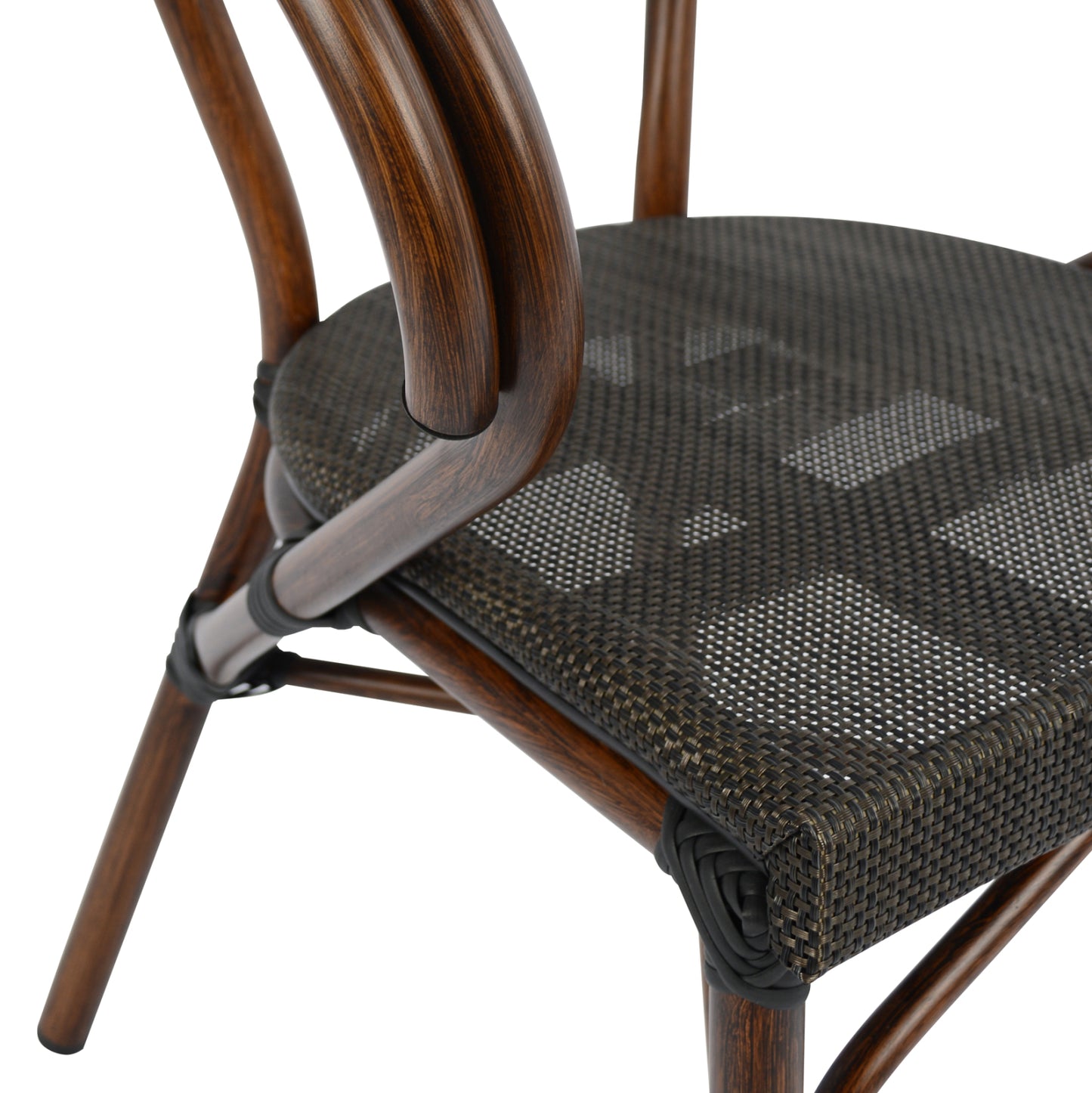 Armchair Aluminum Bamboo Look Brown with textline HM5025 60,5x59x81 cm