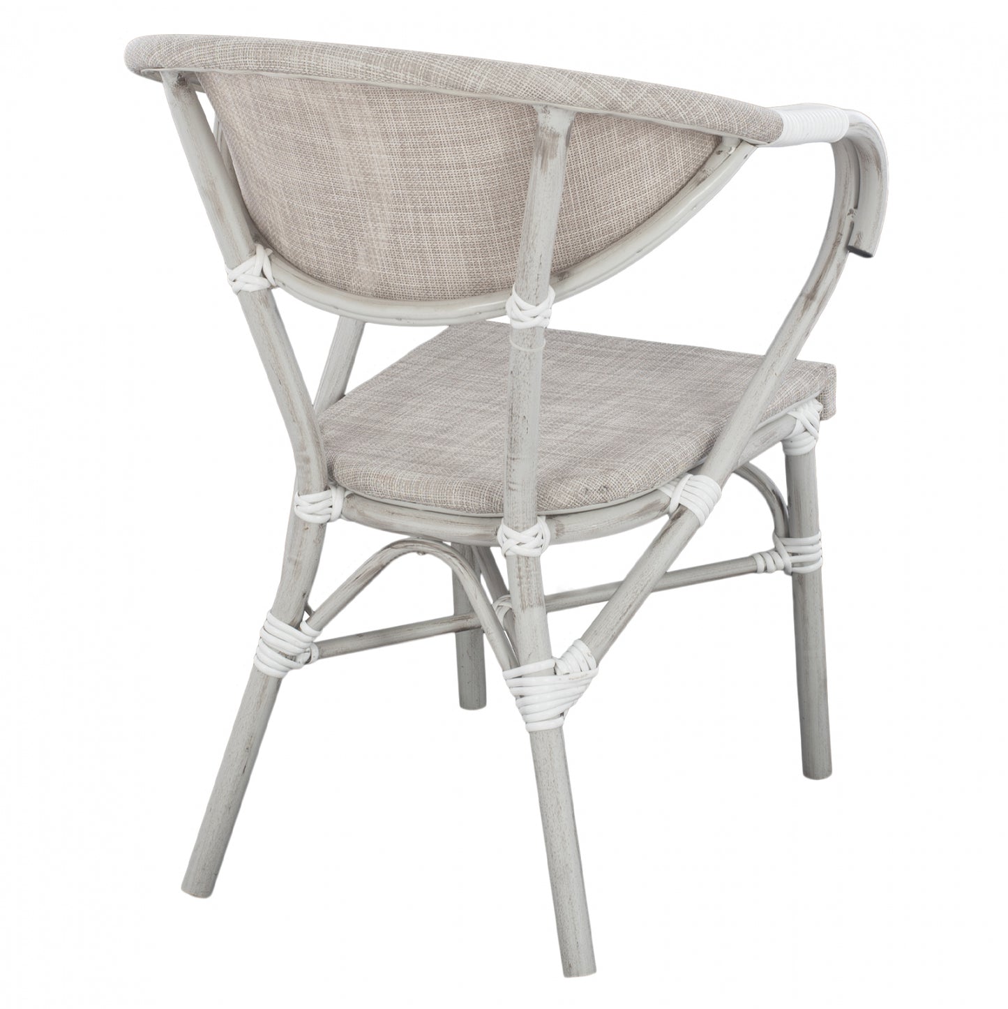 Armchair aluminum Bamboo Look Grey Patina with textline HM5108 57x57x83cm