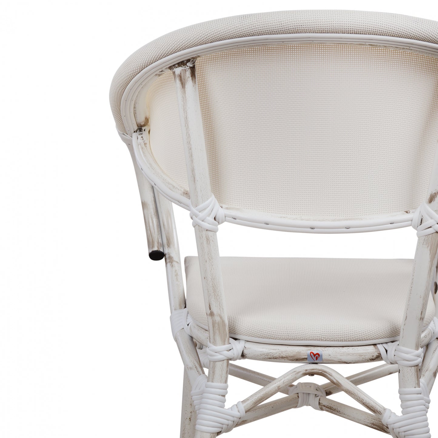 Armchair aluminum Bamboo Look Grey Patina with textline HM5108 57x57x83cm