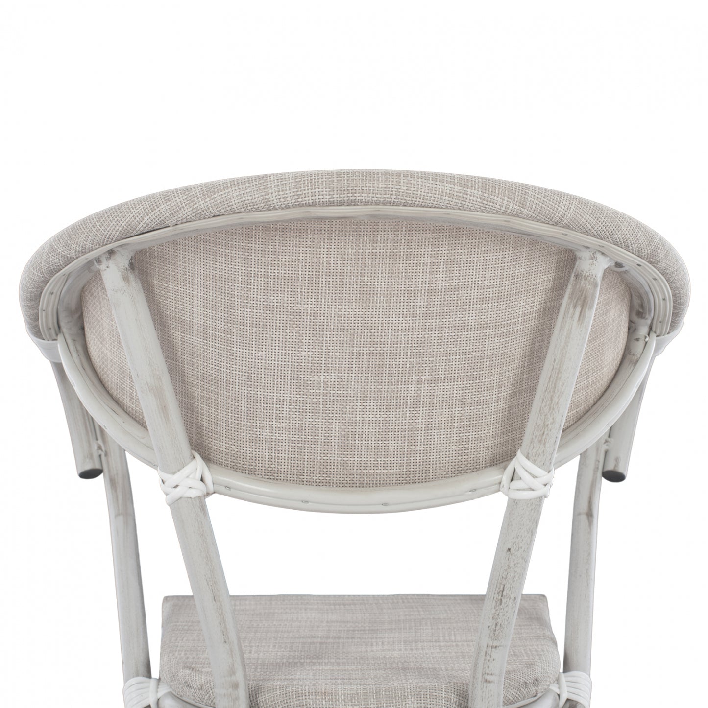 Armchair aluminum Bamboo Look Grey Patina with textline HM5108 57x57x83cm