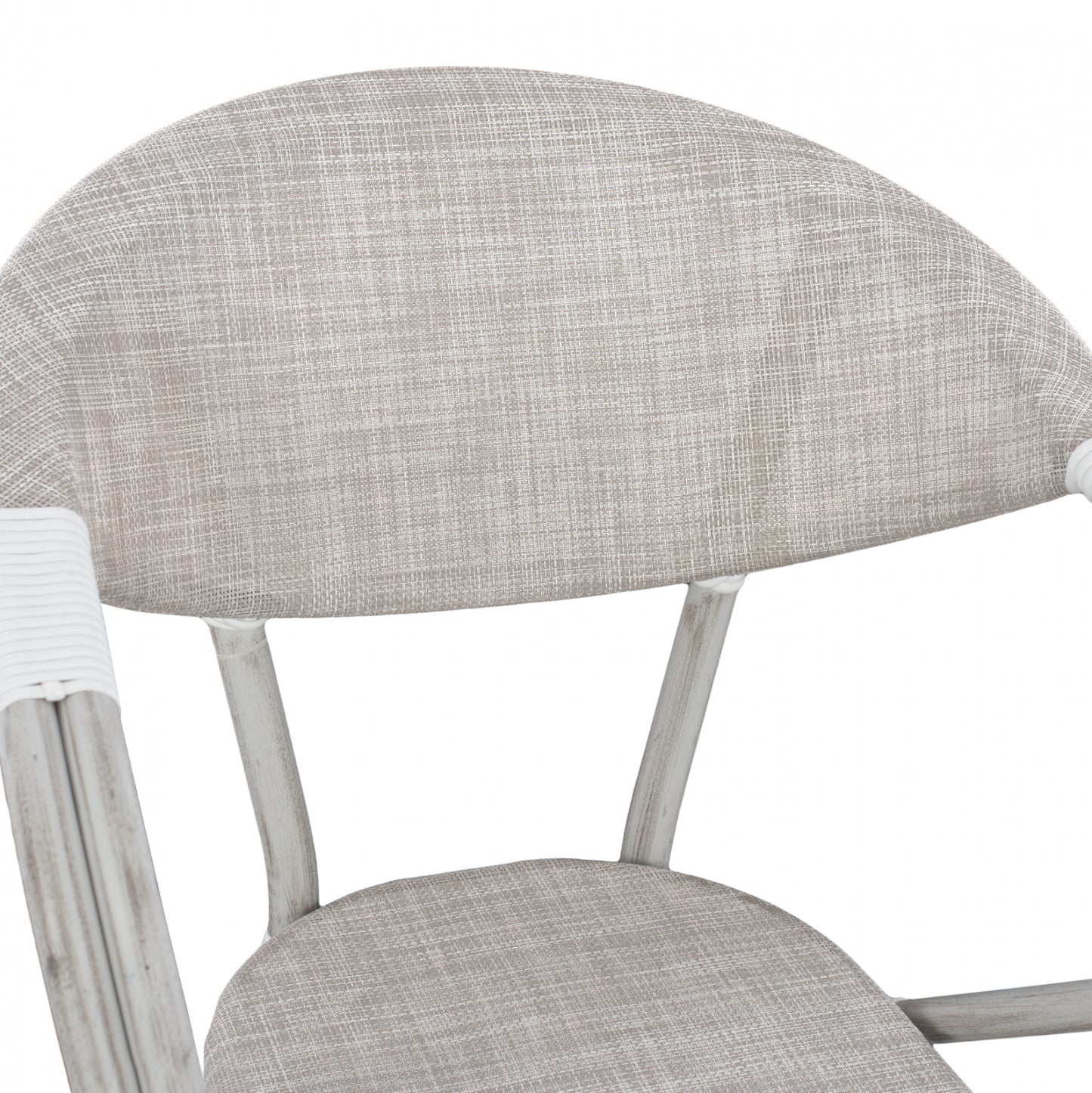 Armchair aluminum Bamboo Look Grey Patina with textline HM5108 57x57x83cm