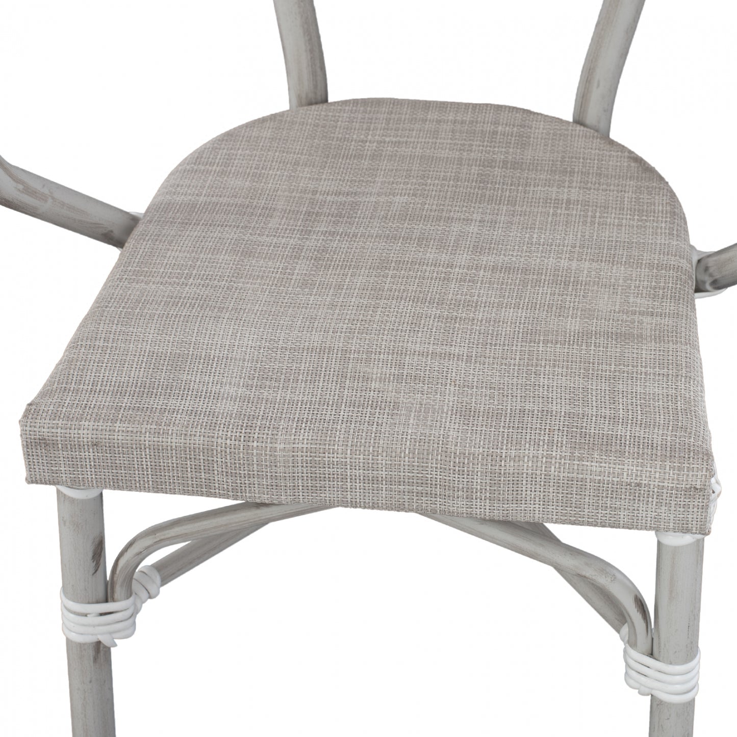 Armchair aluminum Bamboo Look Grey Patina with textline HM5108 57x57x83cm
