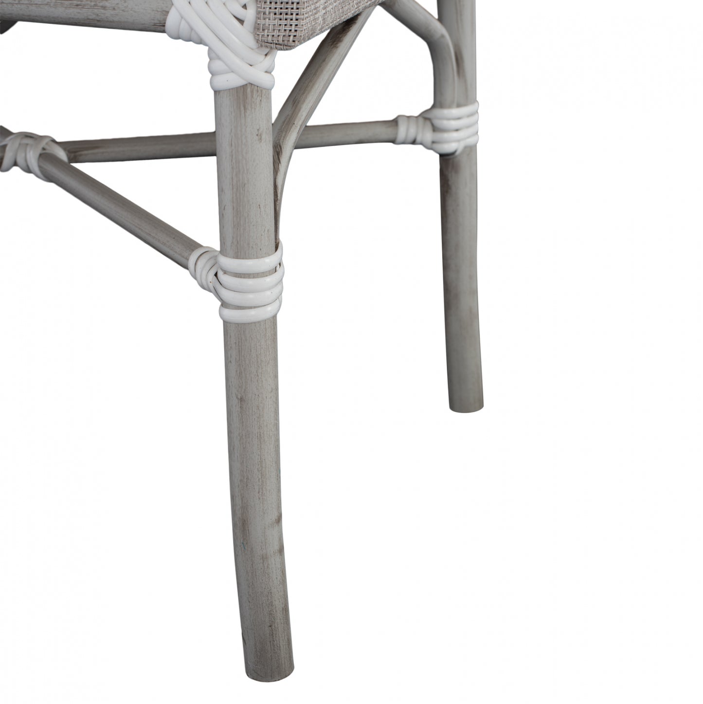 Armchair aluminum Bamboo Look Grey Patina with textline HM5108 57x57x83cm